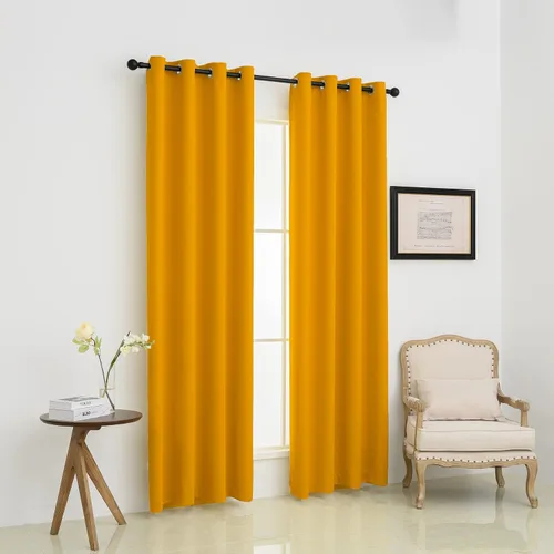 Miniatura 2 de Pickluc, cortinas opacas con ojales de 108 pulgadas de largo, 2 paneles, para bloquear la luz de las ventanas de la sala de estar, con aislamiento