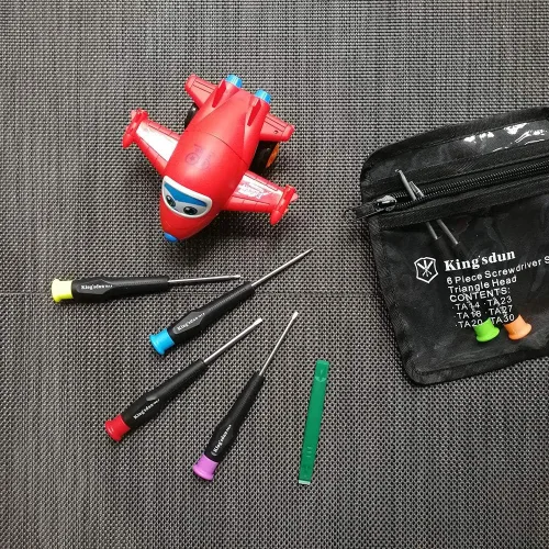 Miniatura 6 de Juego de destornilladores de cabeza triangular completa para juguetes electrónicos, 7 piezas de tornillos de seguridad triangulares Kit