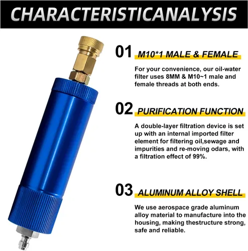 Miniatura 2 de TUXING Filtro de aire de bomba manual Pcp de 4500Psi, filtro de agua de aceite de compresor de aire Pcp con manguera suave femenina y conector