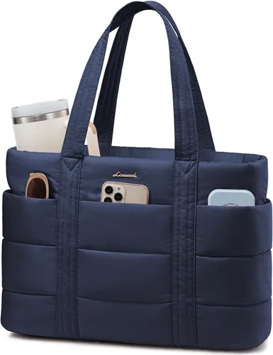 Miniatura 18 de LOVEVOOK: bolsa de mano para mujer, bolsa de trabajo grande acolchada para laptop, bolsa de viaje ligera con cremallera, regalos para mujer