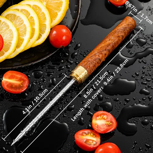 Miniatura 3 de 2 palillos de hielo para romper hielo. 9 pulgadas de largo. Tapas de madera seguras y asas de madera antideslizantes. Fácil de almacenar. Para uso