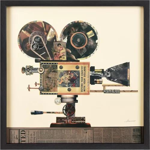 Miniatura 14 de Empire Art Direct Alex Zeng - Papel gráfico enmarcado con collage dimensional de bulldog francés bajo vidrio, listo para colgar, 17 x 17 pulgadas