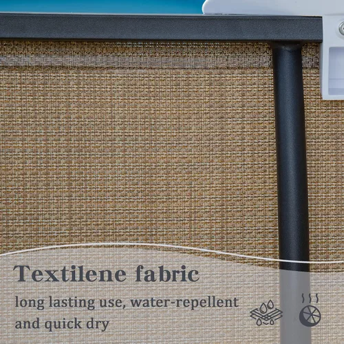 Miniatura 4 de Domi - Tumbona de aluminio para exteriores con respaldo ajustable, para playa, patio, balcón, piscina (1 silla marrón)