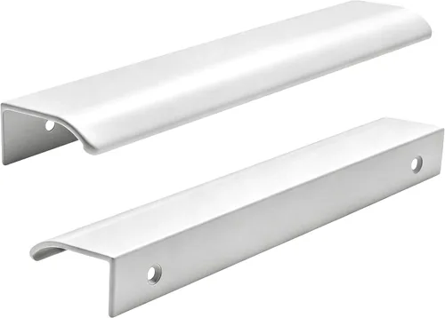 Miniatura 29 de Tiradores negros de 1.38 pulgadas para gabinete, 10 unidades, espacio entre agujeros de 0.63 pulgadas, tiradores de borde de aleación de aluminio
