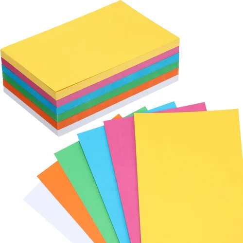 Miniatura 16 de Fainne 300 piezas de 5 x 8 pulgadas, tarjetas de índice en blanco, 180 g/m², cartulina gruesa, colores surtidos, tarjetas en blanco de neón