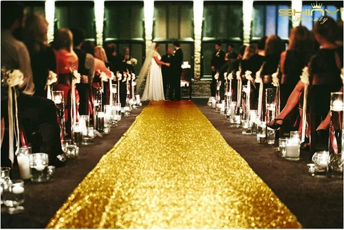 Miniatura 10 de ShinyBeauty Pasillo de Lentejuelas Negras Brillantes de 2 pies x 15 pies Alfombra Brillante para Bodas, Graduaciones, Fiestas, Alfombra Negra