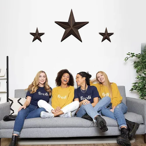 Miniatura 7 de EBEI Decoración de pared para el hogar de 12 pulgadas con diseño rústico de granero, estrella de metal