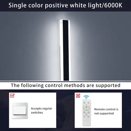 Miniatura 40 de Luz de pared exterior moderna de 47 pulgadas, accesorios de iluminación exterior de acrílico negro de 3000K, montaje en pared, luces de porche