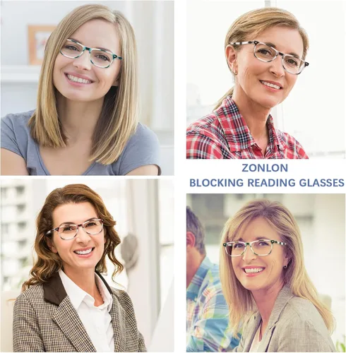 Miniatura 2 de Paquete de 6 lentes de lectura para mujeres y hombres, lentes de bisagra de resorte, bloqueo de luz azul, antifatiga ocular, lectores de computadora