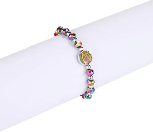 Miniatura 5 de 40 piezas de Nuestra Señora Virgen María cuentas y encantos Medalla Rosario Floral Centro de mesa Crucifijo Pulsera Collar Colgantes Colgantes Dijes