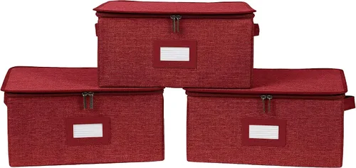 Miniatura 60 de Covermates Keepsakes - Juego de cajas de almacenamiento con cierre de cremallera, paquete de 3 cubos organizadores de poliéster resistente, diseño