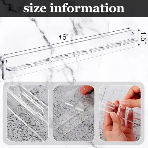 Miniatura 2 de Paquete de 5 organizadores de lentes de sol acrílicos para colgar en la pared, soporte para colgar gafas, estante para estante de entrada