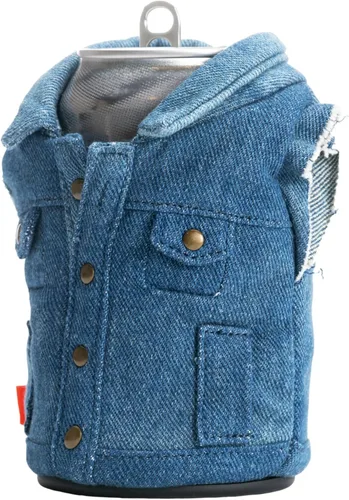 Miniatura 4 de Puffin - The Denim Vest - Enfriador de latas aislado de 12 oz I Aislante de botellas de cerveza y latas de refrescos, mantiene las bebidas y bebidas