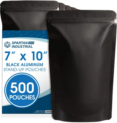 Miniatura 27 de Spartan Industrial Bolsas de Mylar de Pie de 3.5" X 5.5" Negro Mate - 100 Bolsas Pequeñas a Prueba de Olores con Apertura Termosellable y Cremallera