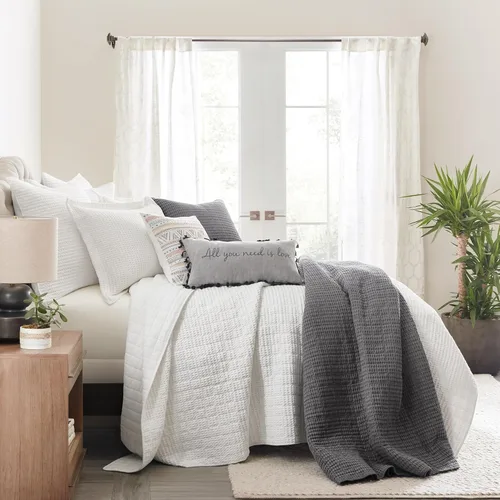 Miniatura 86 de Levtex Home Mills Waffle - Juego de colcha King (122 x 106 pulgadas) con 2 fundas de almohada (36 x 20 pulgadas) - Rubor - Juego de colcha de Blush