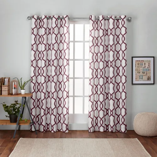Miniatura 13 de Exclusivas cortinas de hogar Kochi con ojales en la parte superior del panel.