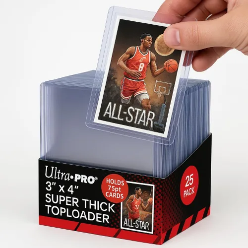 Miniatura 2 de Ultra Pro Portadores de tarjetas de béisbol súper gruesas de 3 x 4, cloruro de polivinilo, para 75pt de tarjetas (paquete de 25)
