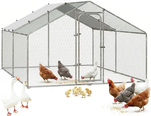 Miniatura 9 de BOSSIN Bold Chicken Coop Run - Bolígrafo de metal grande para exteriores, jaula de aves de corral, con forma de espiral, resistente para patio