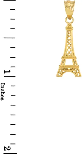 Miniatura 2 de LA BLINGZ Dije de viaje de oro amarillo de 14 quilates de la torre Eiffel de París, Oro amarillo
