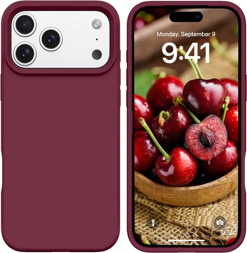 Miniatura 222 de GUAGUA Funda compatible con iPhone 17 Pro Max de 6.9 pulgadas, silicona líquida, goma de gel suave, delgada, forro de microfibra delgada
