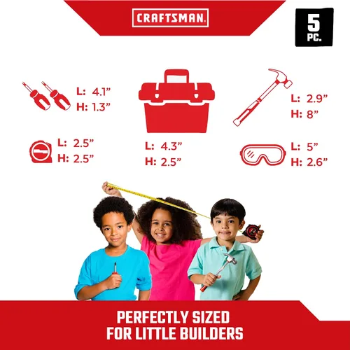 Miniatura 5 de Caja de herramientas+juego 4-5 piezas PH Mini destornillador, Mini destornillador plano, cinta métrica, gafas de seguridad, caja de herramientas