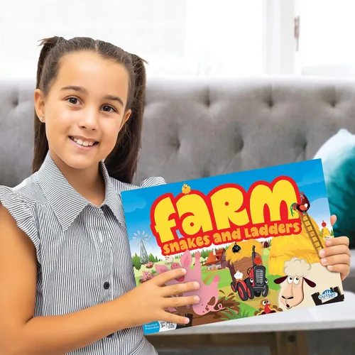 Miniatura 6 de Outset Media Granja: Serpientes y escaleras - No requiere lectura, juego de mesa preescolar y niños, desarrolla habilidades sociales y de desarrollo