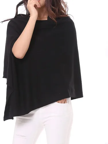 Miniatura 5 de BRUCERIVER Poncho largo de punto para mujer, mezcla de lana, versátil, multiestilo, chal