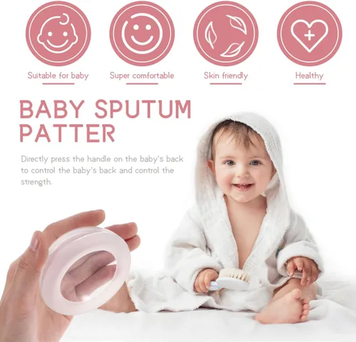 Miniatura 2 de EXCEART 2 tazas de masaje de tambor de presión de palma de silicona para bebés y niños pequeños, esputo y ayuda para eructos, dispositivo ergonómico