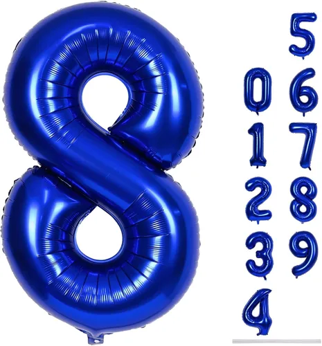 Miniatura 130 de Globo dorado champán con el número 5, globos de aluminio autoinflables grandes de 40 pulgadas del 0 al 9, globo de helio digital 5 dorado claro