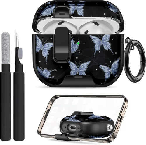 Miniatura 15 de Compatible Airpods 4 Case (2025) with Phone Stand & Cleaner Kit,Print Soft Silicone Lock Clip Apple AirPods 4th Generation Case, Airpod 4 Cover with