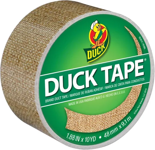 Cinta adhesiva impresa Duck Brand, rollo individual, arpillera (283713)