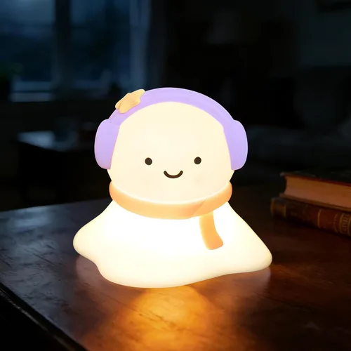 Miniatura 16 de Happy Duck Luz de noche con sombrero Regalo de cumpleaños Lámpara de silicona linda Dormitorio Luz de sueño LED Niños Linda luz nocturna Luz