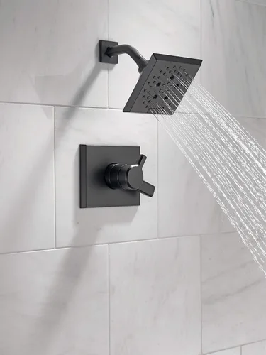 Miniatura 2 de Delta Faucet Pivotal Serie 17 - Grifo de ducha de doble función, kit de molduras de ducha, cabezal de ducha H2Okinetic de 5 pulverizaciones, negro