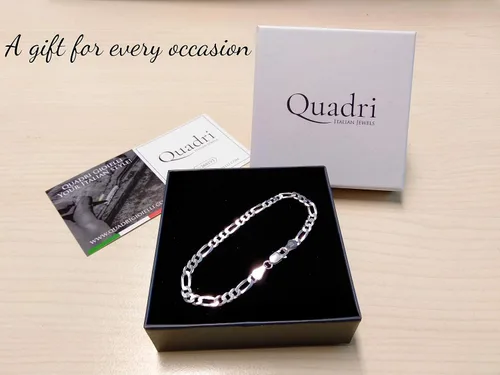 Miniatura 8 de Quadri - Cadena de eslabones Figaro en plata de ley 925 pulsera italiana de 0197in para mujeres hombres niñas y niños de 7 a 9 pulgadas calidad