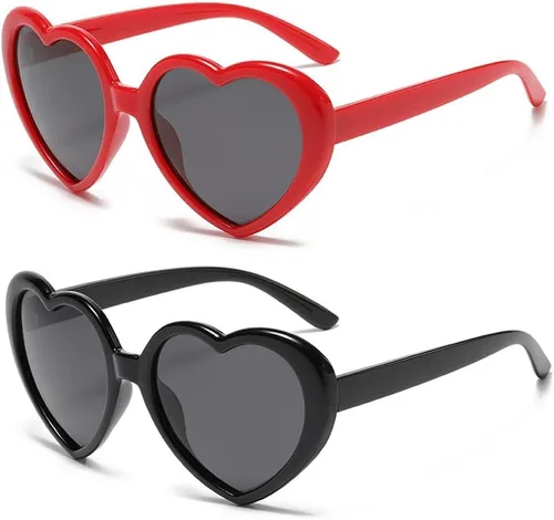 OZPYKAE Gafas de sol polarizadas con corazón para mujer, diseño de corazón lindo a la moda, gafas de sol vintage para mujer