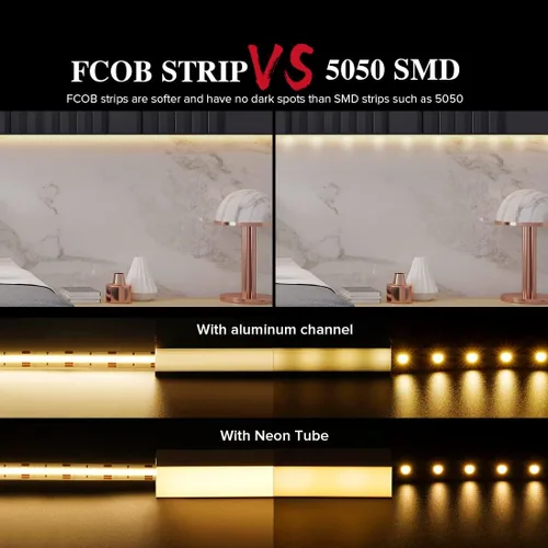 Miniatura 3 de Tira LED COB CCT de 16.4 pies IP65 Waterpoof sintonizable 3000K-6000K DC24V Tiras COB flexibles de alta densidad 640LED/m CRI90+ cinta de luz LED