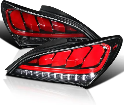 Miniatura 11 de Spec-D Tuning Negro carcasa transparente lente secuencial LED luces traseras para Hyundai Genesis Coupe 2Dr 2010-2016 Conjunto de luces traseras