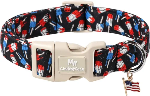 Miniatura 35 de MR.CHUBBYFACE· Collar de perro de primavera y verano, lindos collares de perro de limón verde, collar ajustable de tela natural suave para perros