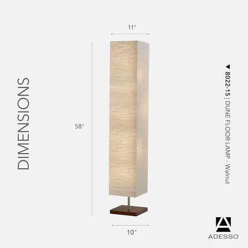 Miniatura 6 de Adesso Lámpara de pie de tres luces, base de madera natural y brillo ajustable, iluminación perfecta para dormitorio, sala de estar y decoración