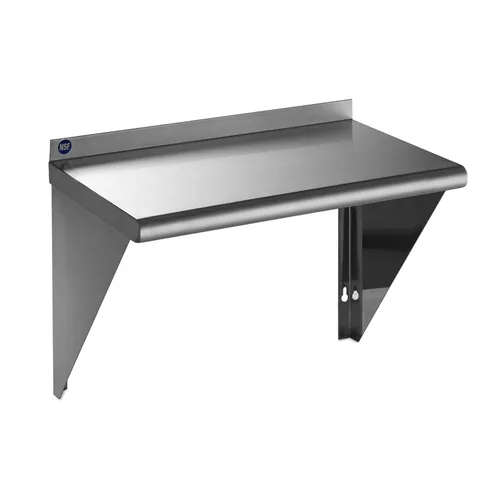 Miniatura 44 de ROCKPOINT Estante de acero inoxidable de 12 x 24 pulgadas, 250 libras, estantes comerciales de metal NSF para montaje en pared, estantería flotante