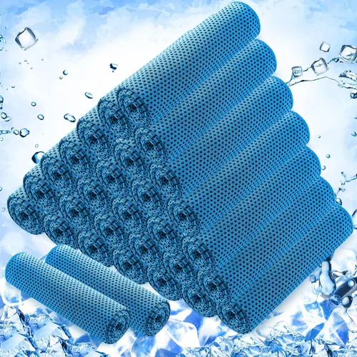 Miniatura 30 de Hosuly Paquete de 30 Toallas Refrescantes, 40"x12" Hielo Transpirables Suaves Frías Paño de Sudor Microfibra Paños de Entrenamiento para Gimnasio