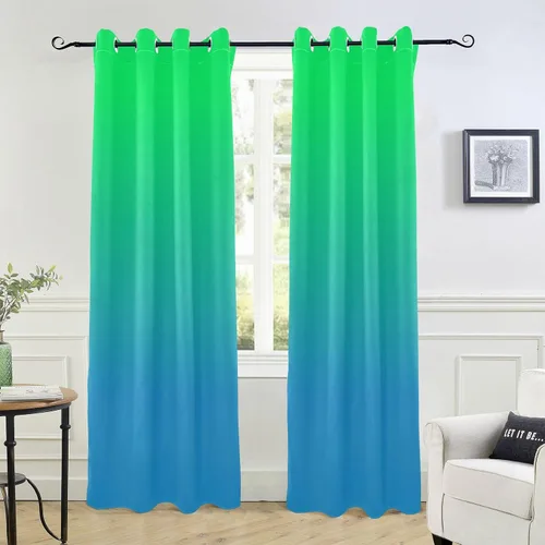 Miniatura 15 de Cortinas amarillas y azules de 84 pulgadas, 1 pieza, cortinas de puerta para tratamientos de ventanas, divisores de habitación, cortinas de cocina