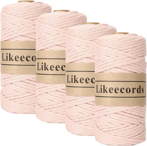 Miniatura 65 de Likeecords - Cuerda de macramé de 4 mm de un solo hilo, 80 m de cuerda de macramé colorida, cuerda de algodón para macramé, cuerda de algodón