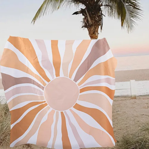 Miniatura 9 de Manta de playa impermeable a prueba de arena, 78 x 86 pulgadas, alfombra de playa grande para 2-4 adultos con estacas, libre de arena, de secado