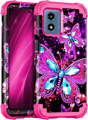Miniatura 9 de Miqala Funda para Moto G Play 5G 2024, que brilla en la oscuridad, tres capas, resistente, a prueba de golpes, protección de cuerpo completo