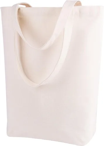 Miniatura 11 de Lily Queen - Bolsa de lona natural reutilizable para compras, Negro - Paquete de 12