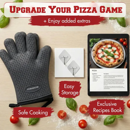 Miniatura 8 de KITCHEN PERFECTION Guantes de silicona para horno de pizza, guantes extremadamente resistentes al calor para hornos de pizza al aire libre e