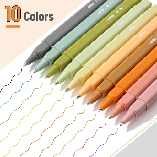 Miniatura 2 de Mr. Pen - Bolígrafos estéticos, paquete de 10 unidades, tinta colorida, 0.028 in, tinta de secado rápido, sin mancha, no se traspasa a través