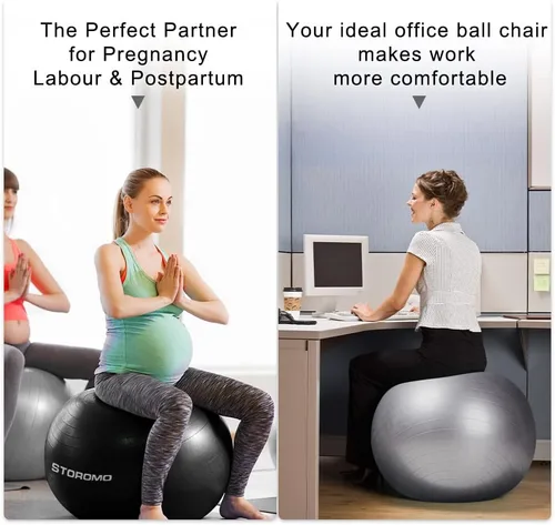 Miniatura 5 de Pelota de ejercicio de embarazo antiestallido, pelota de estabilidad de alta capacidad de peso para yoga, pilates y apoyo laboral, pelota de fitness