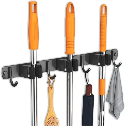 CUXIXA Soporte de Pared para Trapeador y Escoba para Montaje en Pared, Organizador de Escoba Mejorado para Montaje en Pared, Colgador de Escoba de